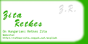 zita retkes business card